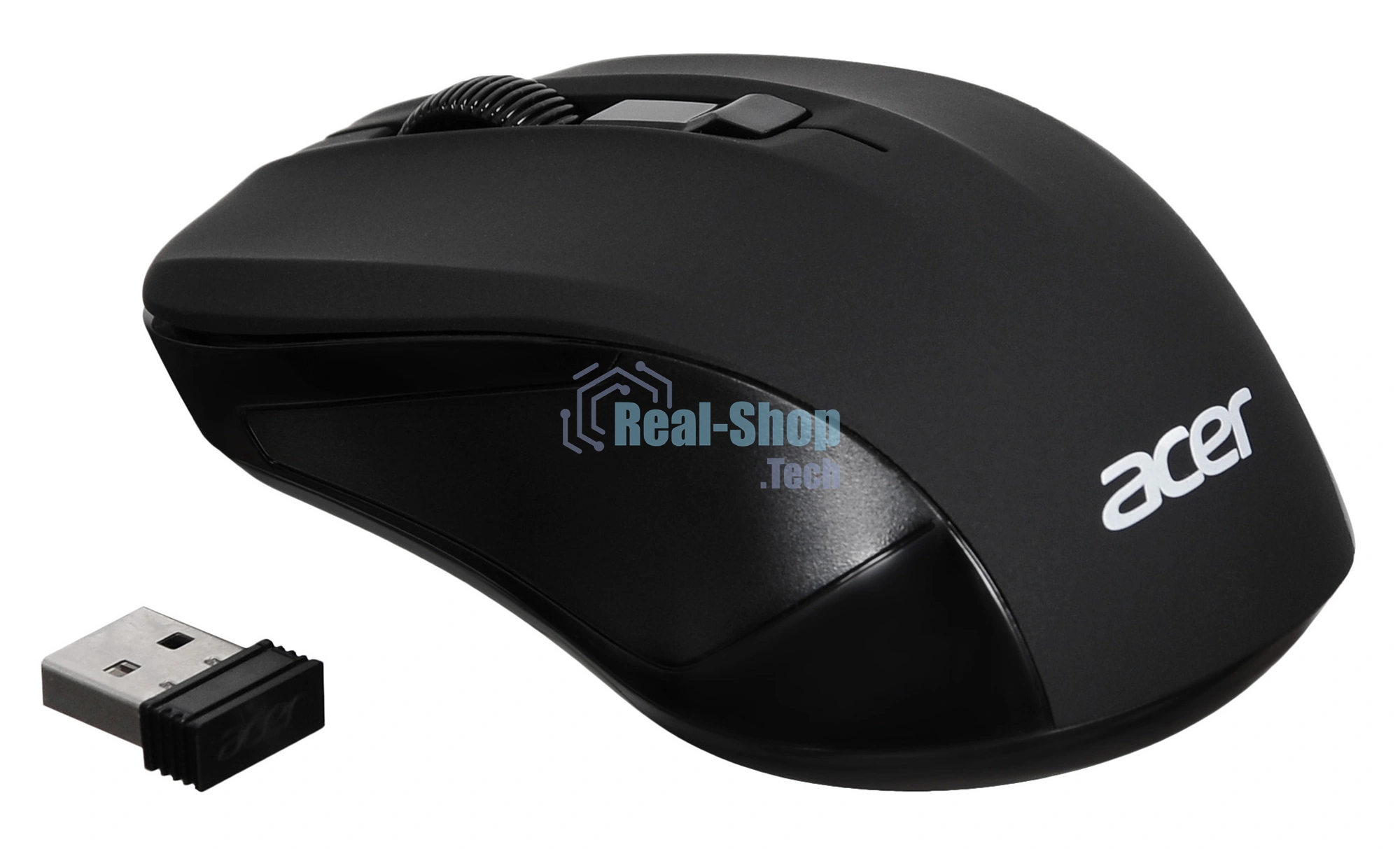Мышь беспроводная Acer OMR010 черный, 1200 dpi, радиоканал, USB, кнопки - 3