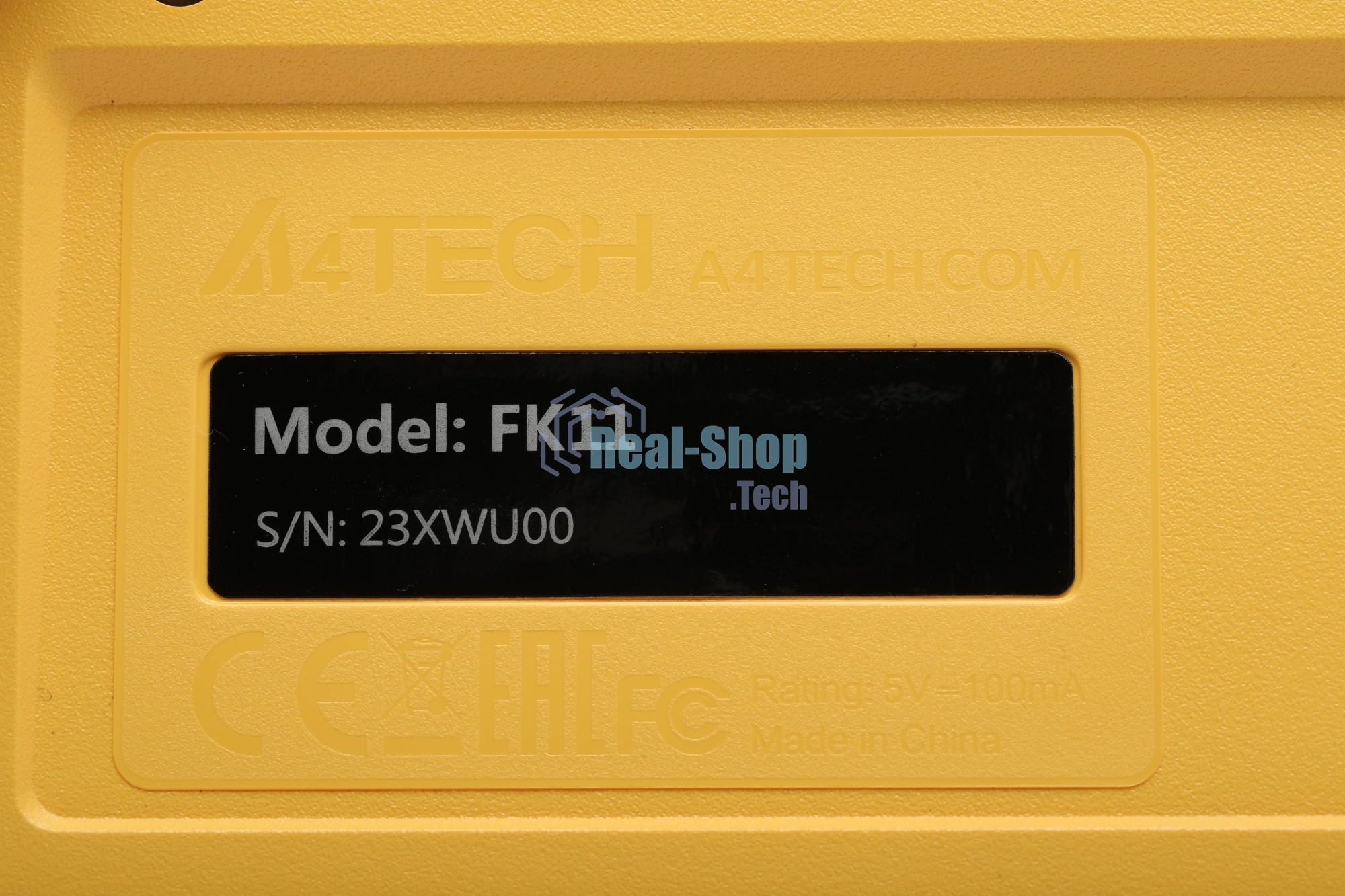 Комплект клавиатура+мышь A4Tech FStyler F1110 проводной, USB, 2000 DPI, чёрный/жёлтый