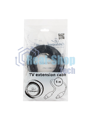 Кабель телевизионный Cablexpert, CCV-515-5M, Coaxial M/F, 5м