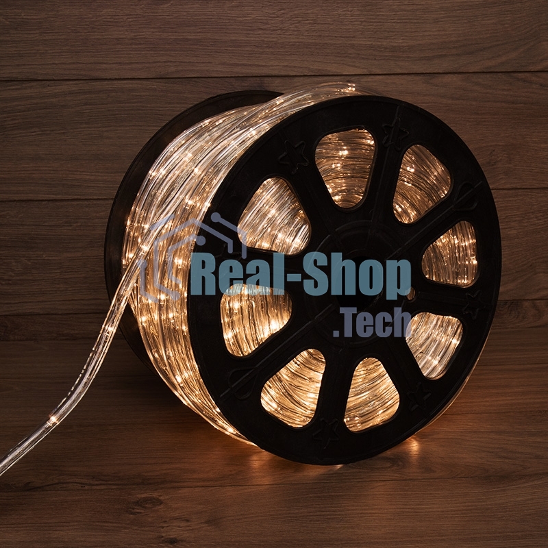 Дюралайт Neon-night LED, свечение с динамикой (3W) - теплый белый, 24 LED/м, бухта 100м