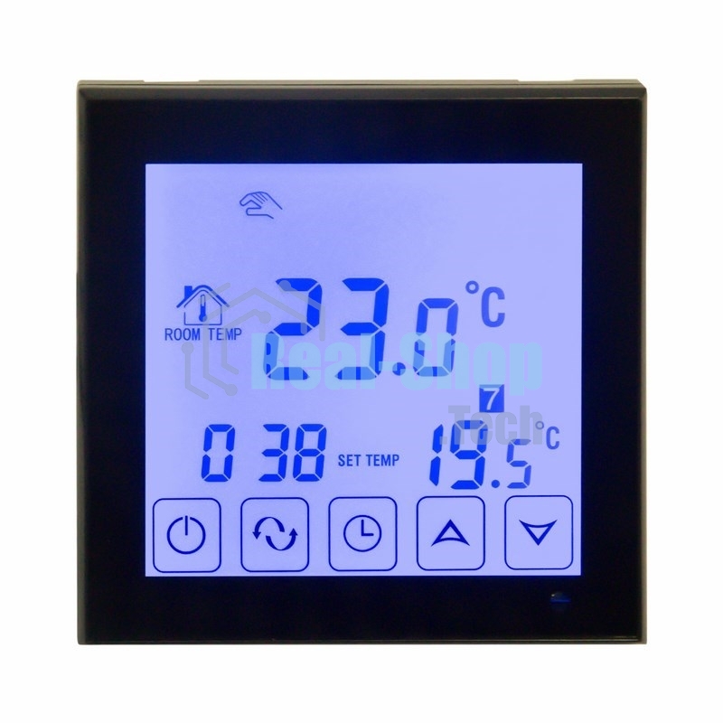 Терморегулятор сенсорный с автоматическим программированием Rexant, R200B, черный