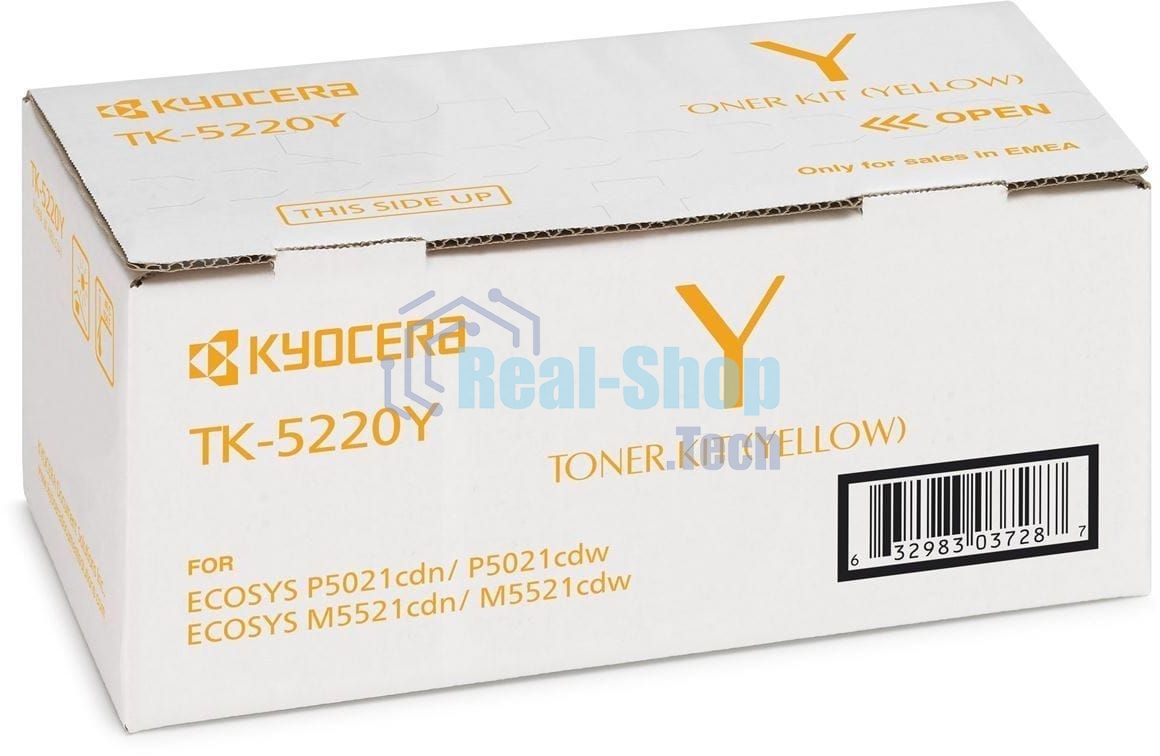 Картридж лазерный Kyocera TK-5220Y (1T02R9ANL1) желтый для P5021cdn/cdw, P5026cdn/cdw, M5521cdn/cdw, 1200 стр.