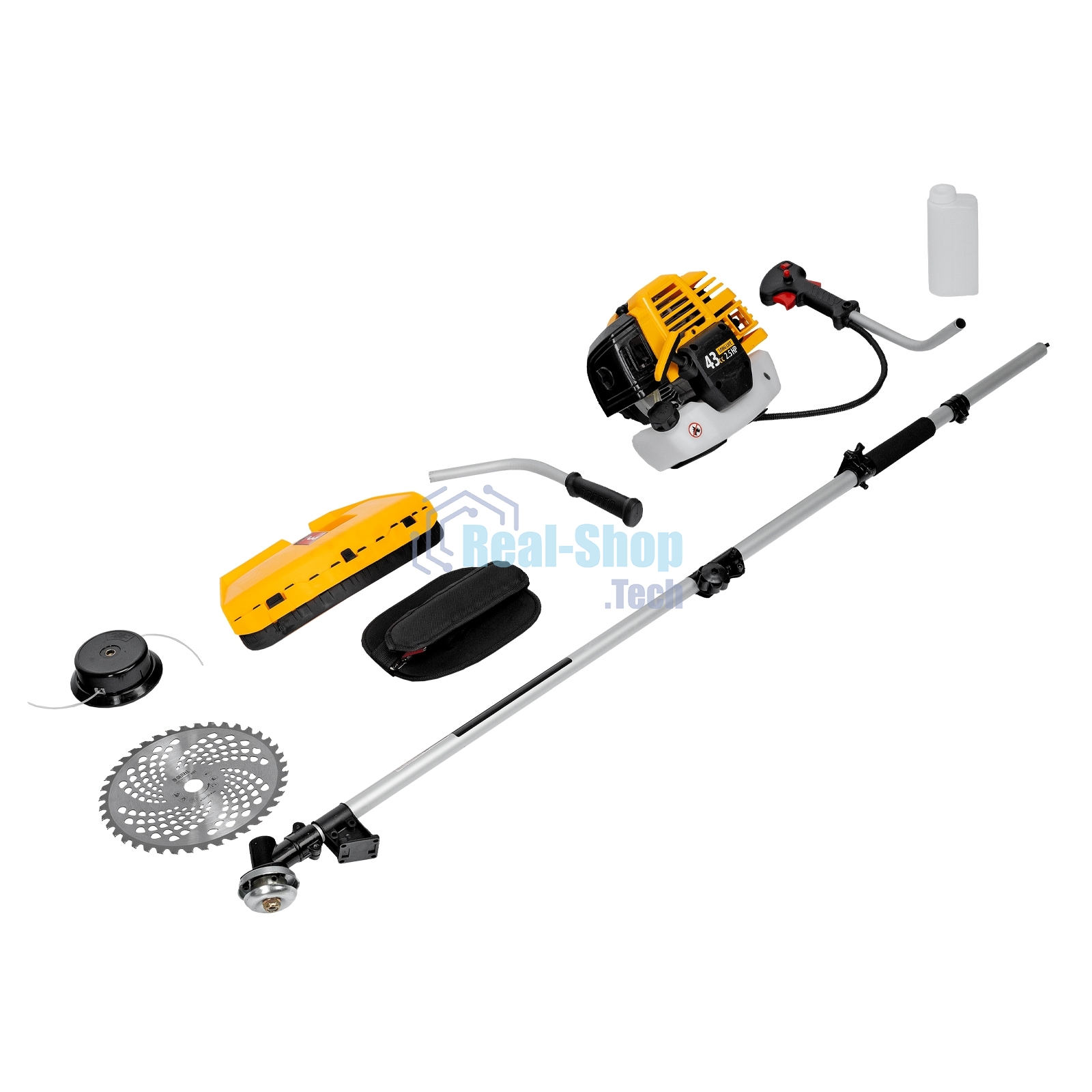 Триммер бензиновый Denzel DT 43S 43см3 2.5 лс. разъемная штанга состоит из 2 частей