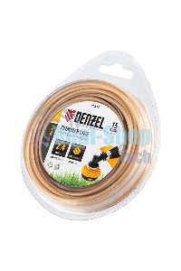 Леска для триммера Denzel армированная алюминием круглая, 2,4мм х 15м, блистер ALUFLEX