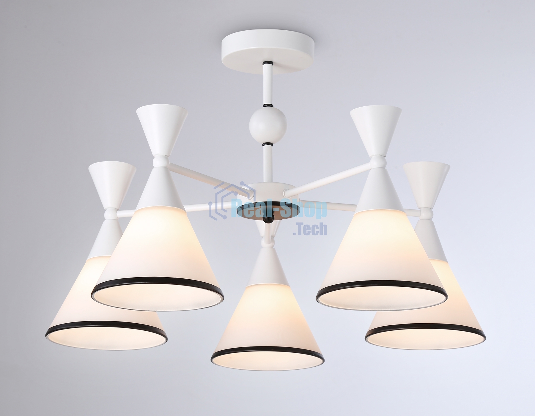Светильник Ambrella light TR3165/5 WH/BK белый/черный E27/5 max 60W D580*380
