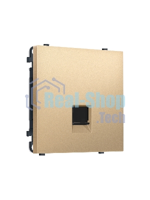 Комплект механизма компьютерной розетки SIGMA Золото Мягкое касание RJ-45 (8P8C) CAT6 с/ш QUANT PRO (SP8920, PR188)