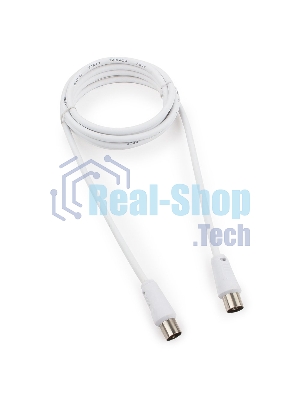 Кабель телевизионный Cablexpert CCV-515-W, Coaxial M/F, белый, 1.8м
