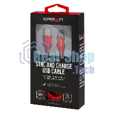 Кабель Crown USB - microUSB CMCU-3072M red