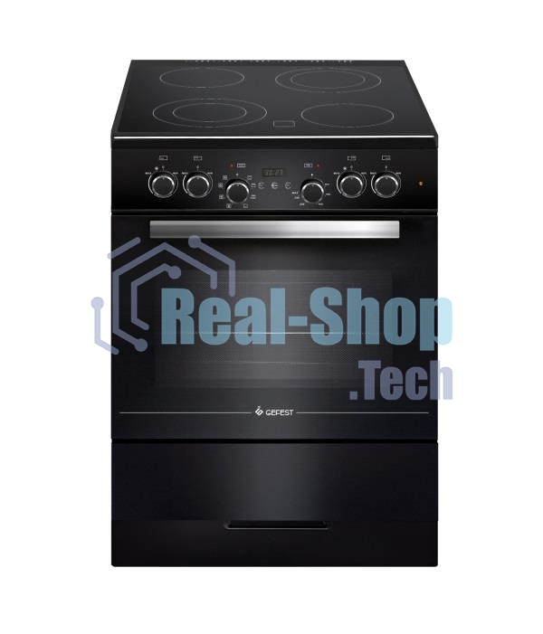 Плита электрическая Gefest ЭП Н Д 6560-03 0057 черный, конфорок 4 электрических, духовка 55 л, 60 см x 85 см x 60 см