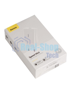 Сетевое зарядное устройство BASEUS Speed Mini, один порт Type-C, 20W, 5V, 3.0A, белый