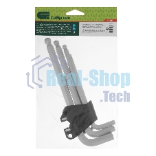 Набор ключей имбусовых Сибртех HEX, 2-12 мм, CrV, 9 шт., удлиненные, с шаром