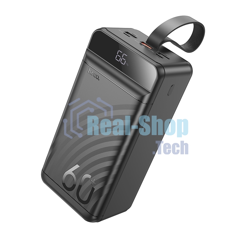 Портативный аккумулятор Hoco J123C, 60000мА·ч, 3A, с дисплеем, черный