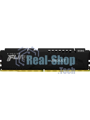 Оперативная память Kingston Fury Beast, DDR5, 32Gb (1x32GB), 6400MHz, CL32, DIMM, радиатор, черный