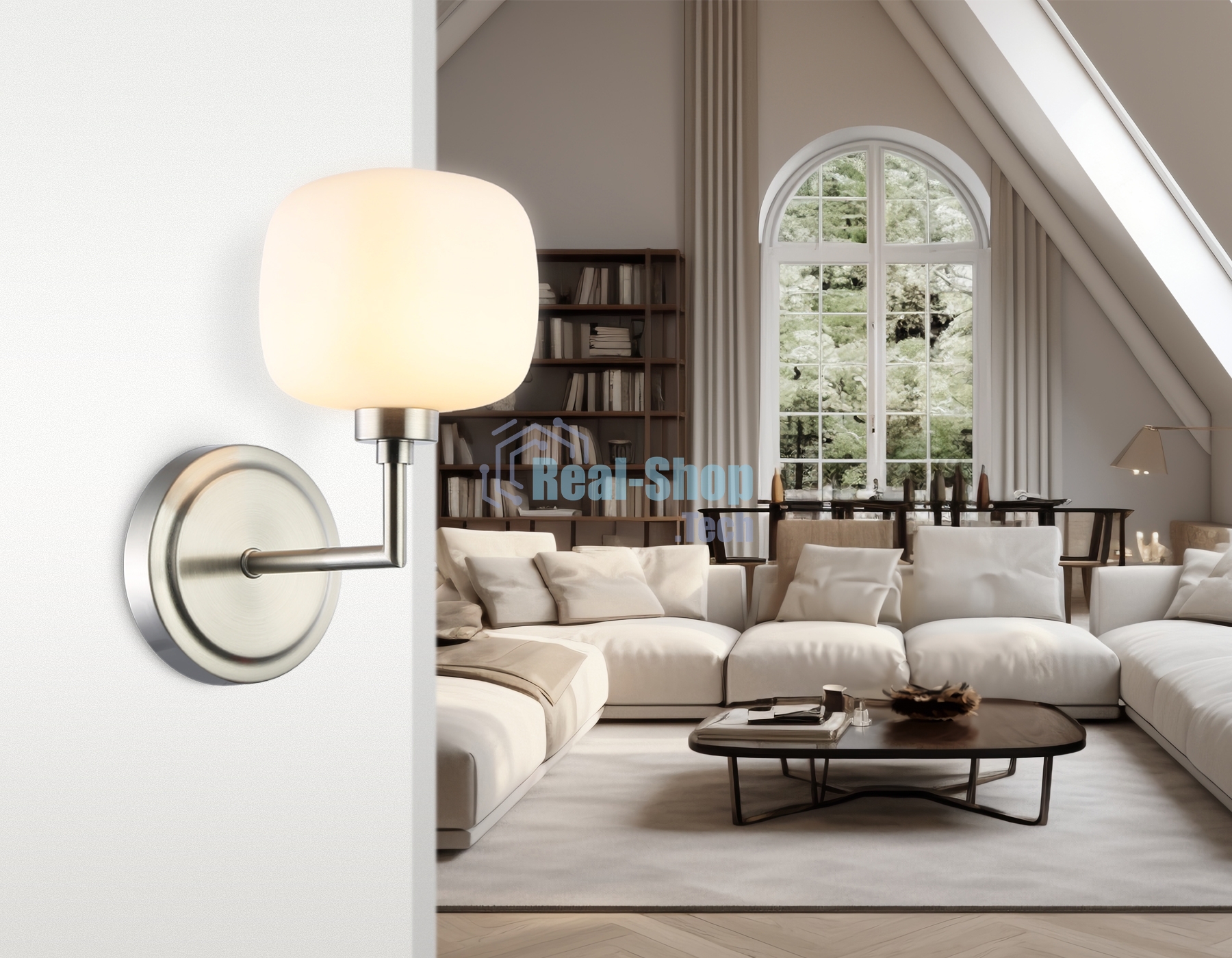 Настенный светильник Ambrella light LH53007 SN/FR сатин никель/белый матовый G9 max 40W 195*120*230