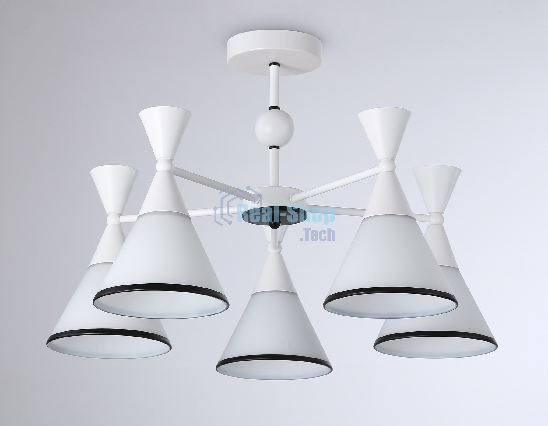 Светильник Ambrella light TR3165/5 WH/BK белый/черный E27/5 max 60W D580*380