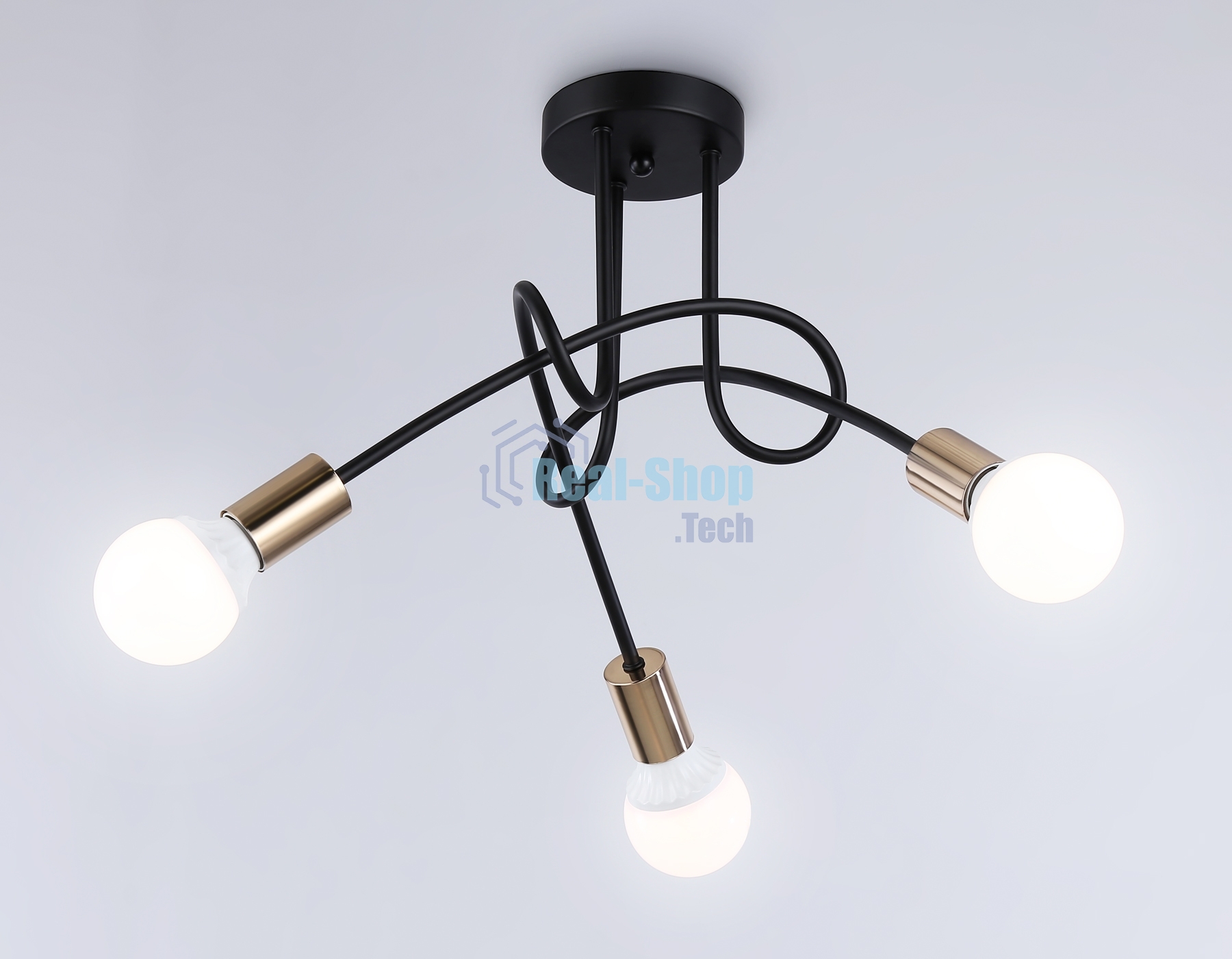 Светильник Ambrella light TR80415/3 BK/GD черный/золото E27/3 max 60W D670*370