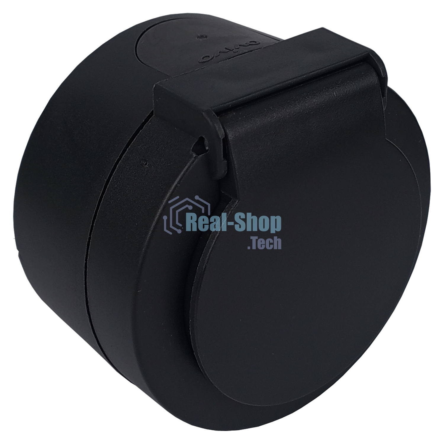 Ovivo Розетка с/з с крышкой, IP54, ОУ, ИксВан (xONE), черный, 406-250000-249