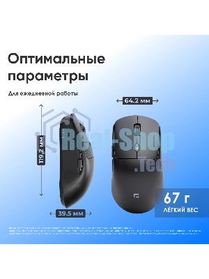 Мышь Оклик 489MW черный оптическая 3200dpi silent беспров. BT/Radio USB 6but (1885440)
