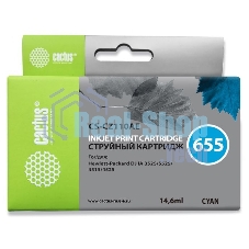 Картридж струйный Cactus CS-CZ110AE №655 голубой (14,6 мл) для HP DJ IA 3525/5525/4515/4525