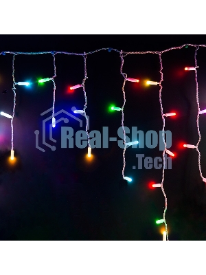 Гирлянда Neon-night Айсикл (бахрома) светодиодный, 4,8 х 0,6 м, прозрачный провод, 230 В, диоды RGB, 176 LED