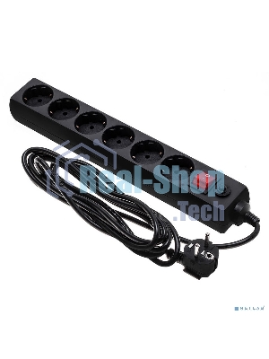 Сетевой фильтр Buro 600SH-16-3-B 3 м, 6 розеток, черный, коробка