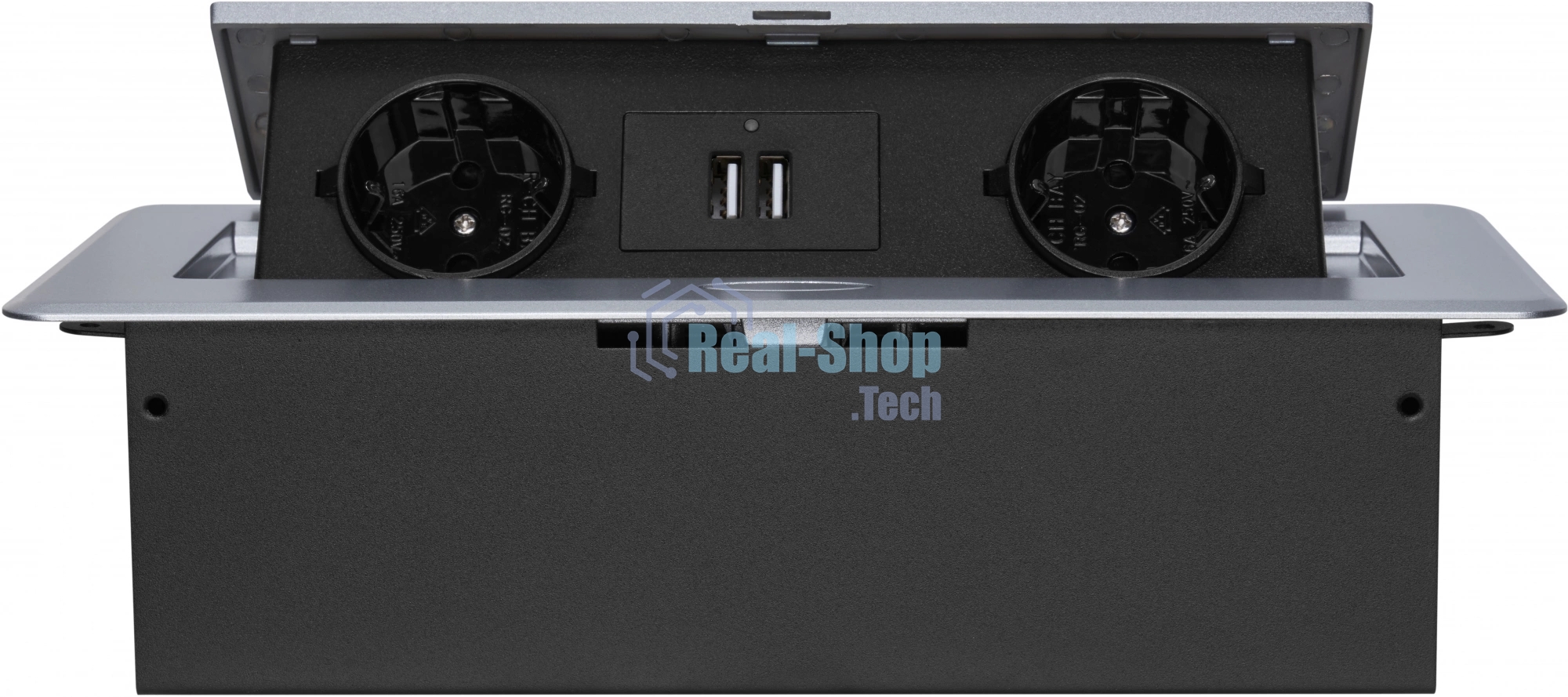 Розетка Cactus CS-SOCKET-EU/USBA-GY для столешницы серый
