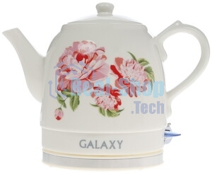 Чайник электрический Galaxy Line GL 0503 белый, керамический корпус, 1400 Вт, 1,4 л, индикатор работы, указатель максимального уровня воды
