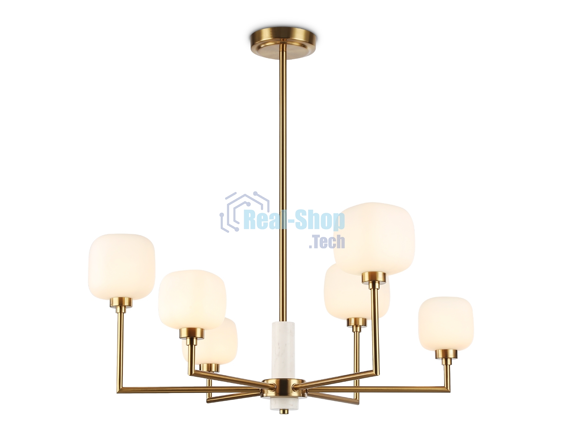 Люстра Ambrella light LH53015/6 BS/FR латунь/белый матовый G9*6 max 40W D690*680