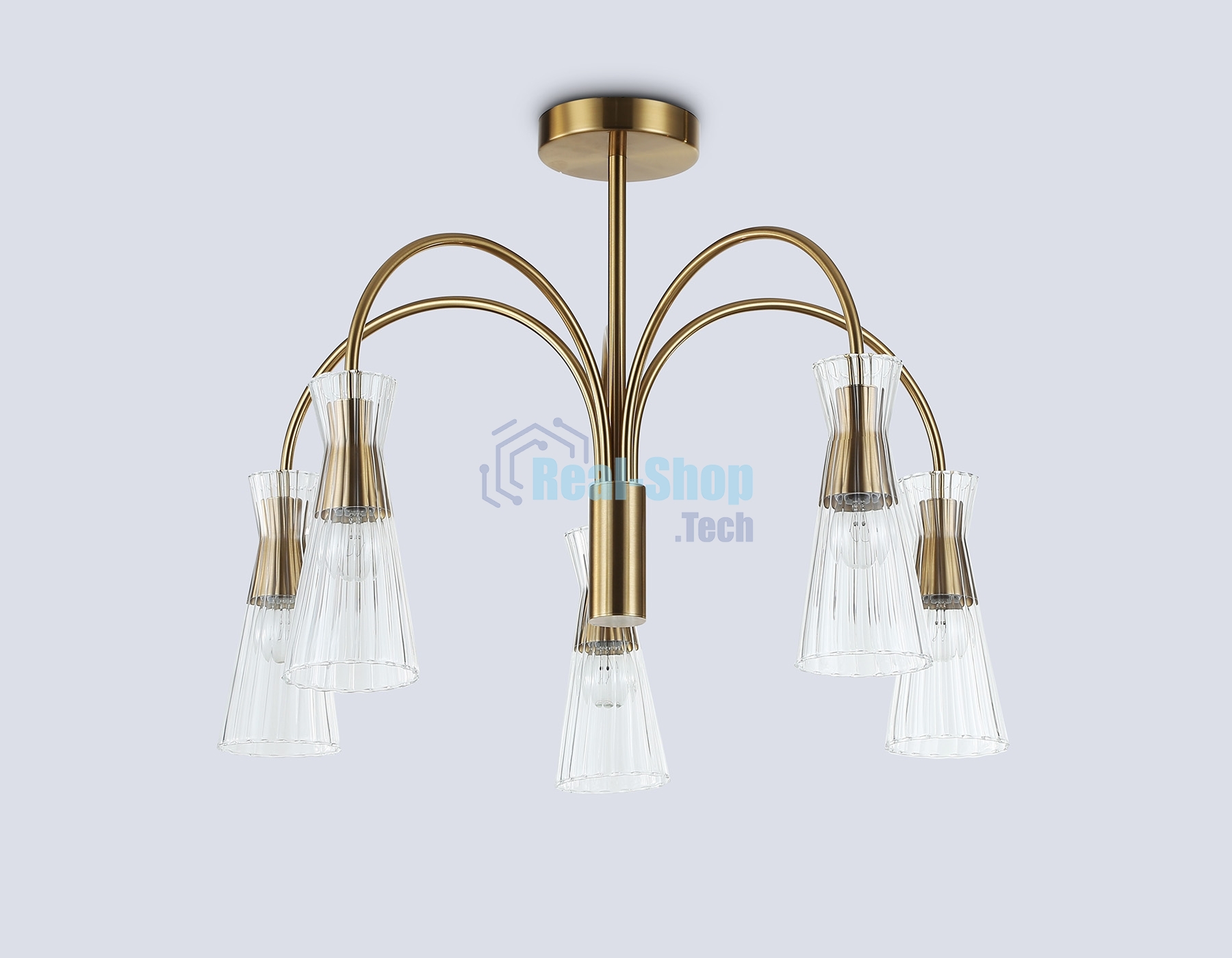 Люстра Ambrella light LH55701/5 BS/CL латунь/прозрачный E14*5 max 40W D600*440