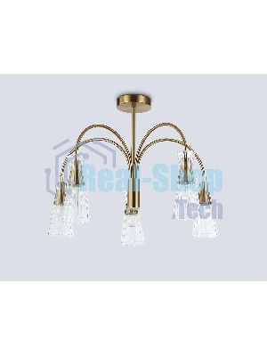 Люстра Ambrella light LH55701/5 BS/CL латунь/прозрачный E14*5 max 40W D600*440