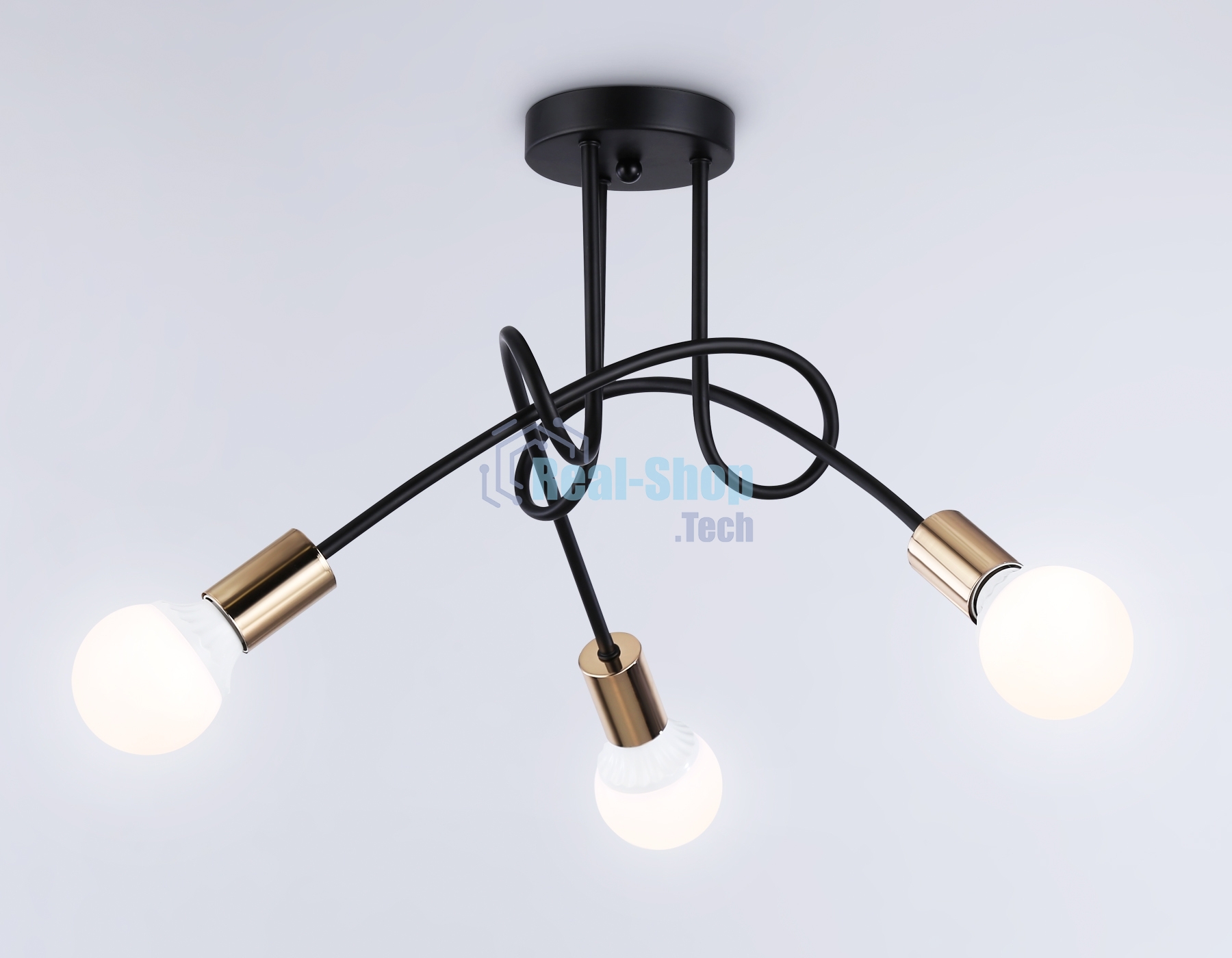 Светильник Ambrella light TR80415/3 BK/GD черный/золото E27/3 max 60W D670*370