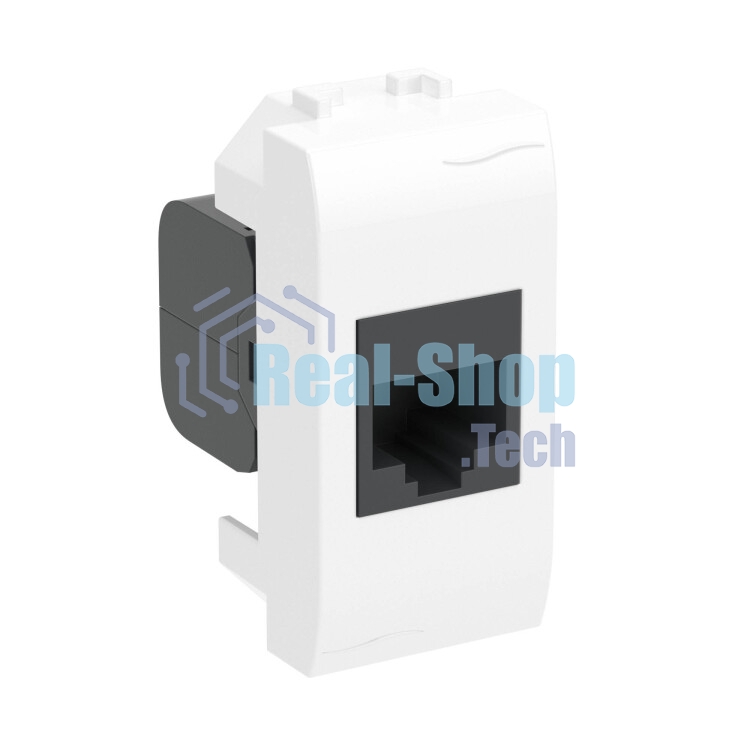 Компьютерная розетка RJ-45 кат.5Е (разъем PcNet), белая, 1мод. ДКС 76654B