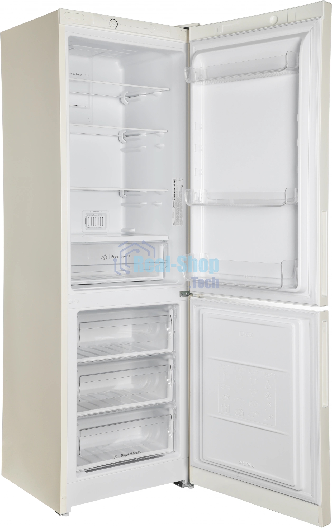 Холодильник Indesit ITR 4180 E бежевый двухкамерный 220/78л морозилка снизу