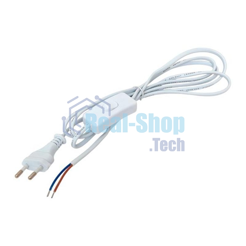 Шнур EKF ASB-610 для бра с выключателем 2м 2х0.5кв.мм