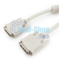 Кабель DVI-D dual link Gembird/Cablexpert CC-DVI2-10M, 25M/25M, 10м, экран, феррит.кольца, пакет