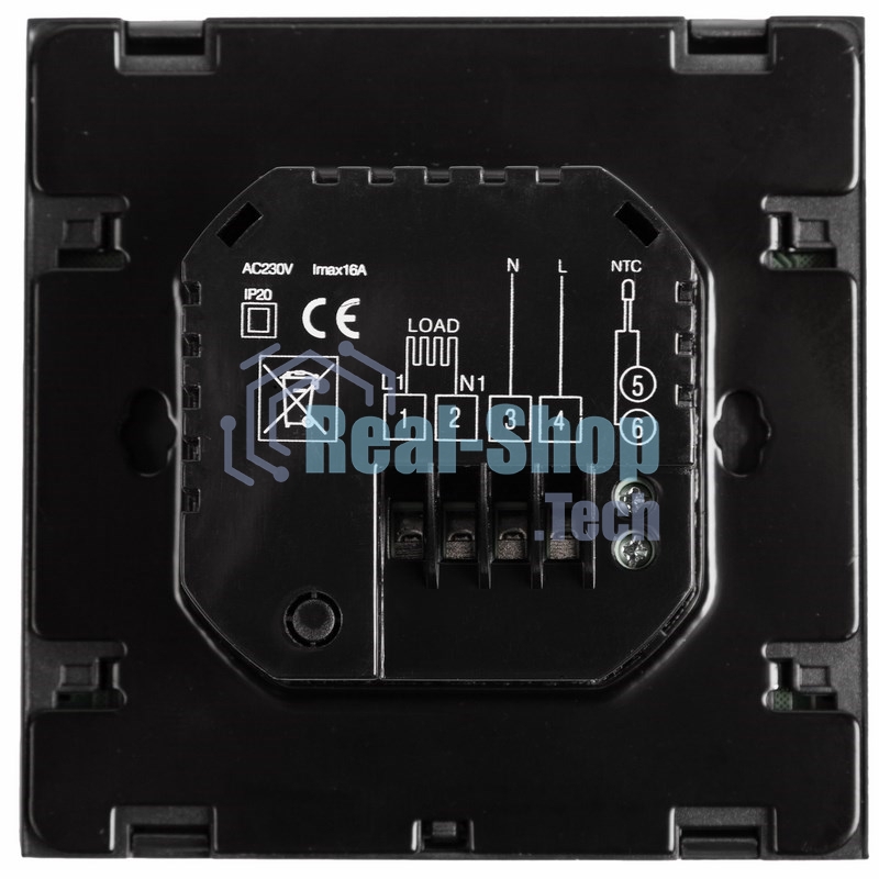 Терморегулятор сенсорный с автоматическим программированием Rexant, R200B, черный