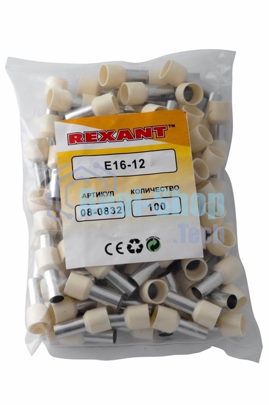 Наконечник штыревой втулочный Rexant изолированный F-12 мм 16 мм² (НШВи 16-12) слоновая кость