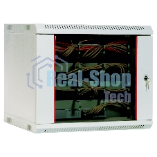 Шкаф настенный ЦМО ШРН-15.650 15U 600x650мм пер.дв.стекл несъемные бок.пан. 50кг серый