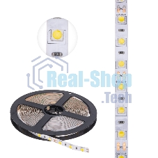 Лента светодиодная 5 м 12 В 5050 4000 К IP23 60 LED/м для БП с клеммами LAMPER