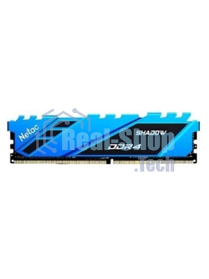 Оперативная память NETAC Shadow, DDR4, 16GB (1x16GB), 3200MHz, CL16, DIMM, с радиаторами, синий