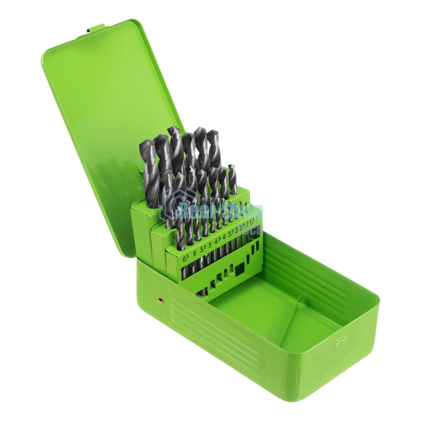 Набор сверл по металлу Сибртех, 1-13 мм (через 0,5 мм), 25 шт., HSS, в металлической коробке