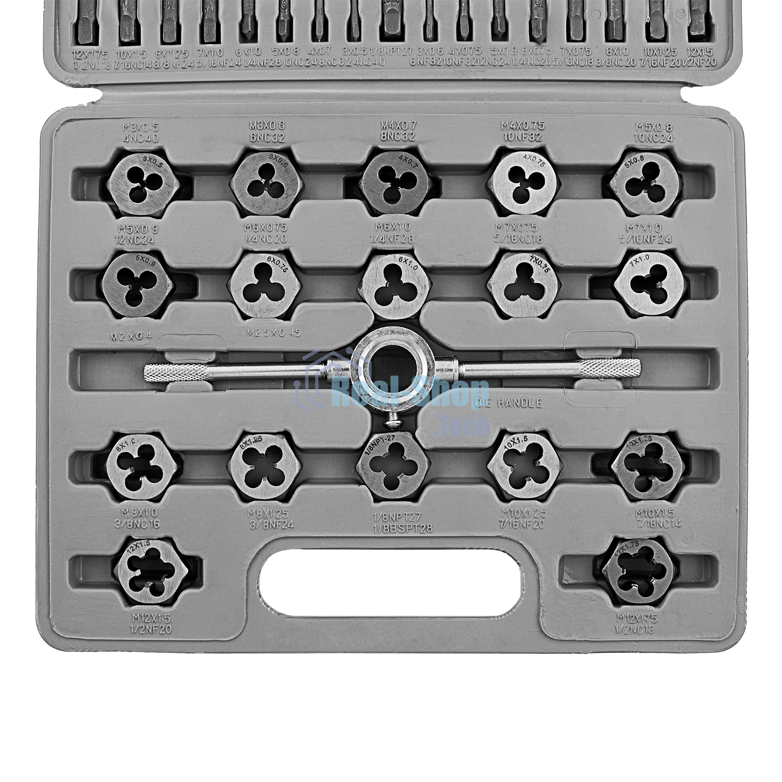 Набор метчиков и плашек Sparta м3-м12 40 предметов в пластиковом кейсе