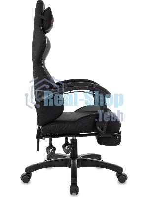 Кресло Zombie Shadow черный/серый, ткань, подставка для ног