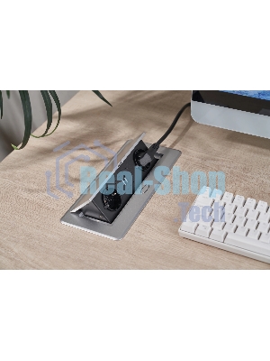 Розетка Cactus CS-SOCKET-EU/USBA-GY для столешницы серый