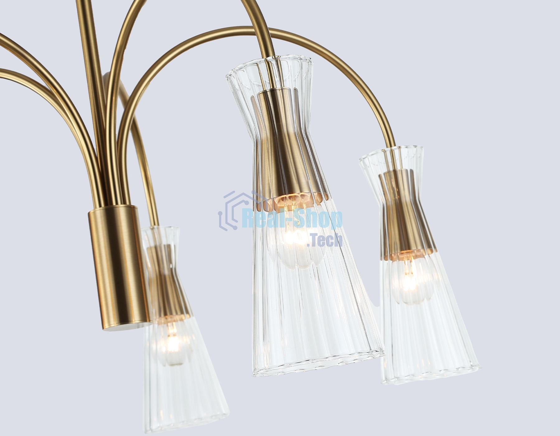 Люстра Ambrella light LH55701/5 BS/CL латунь/прозрачный E14*5 max 40W D600*440