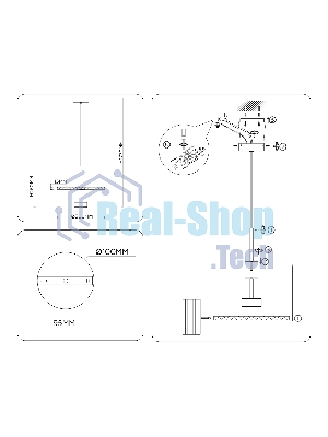 Светильник Ambrella light LH72605 BK/DB черный/синий 6W 3000K D300*260-1770