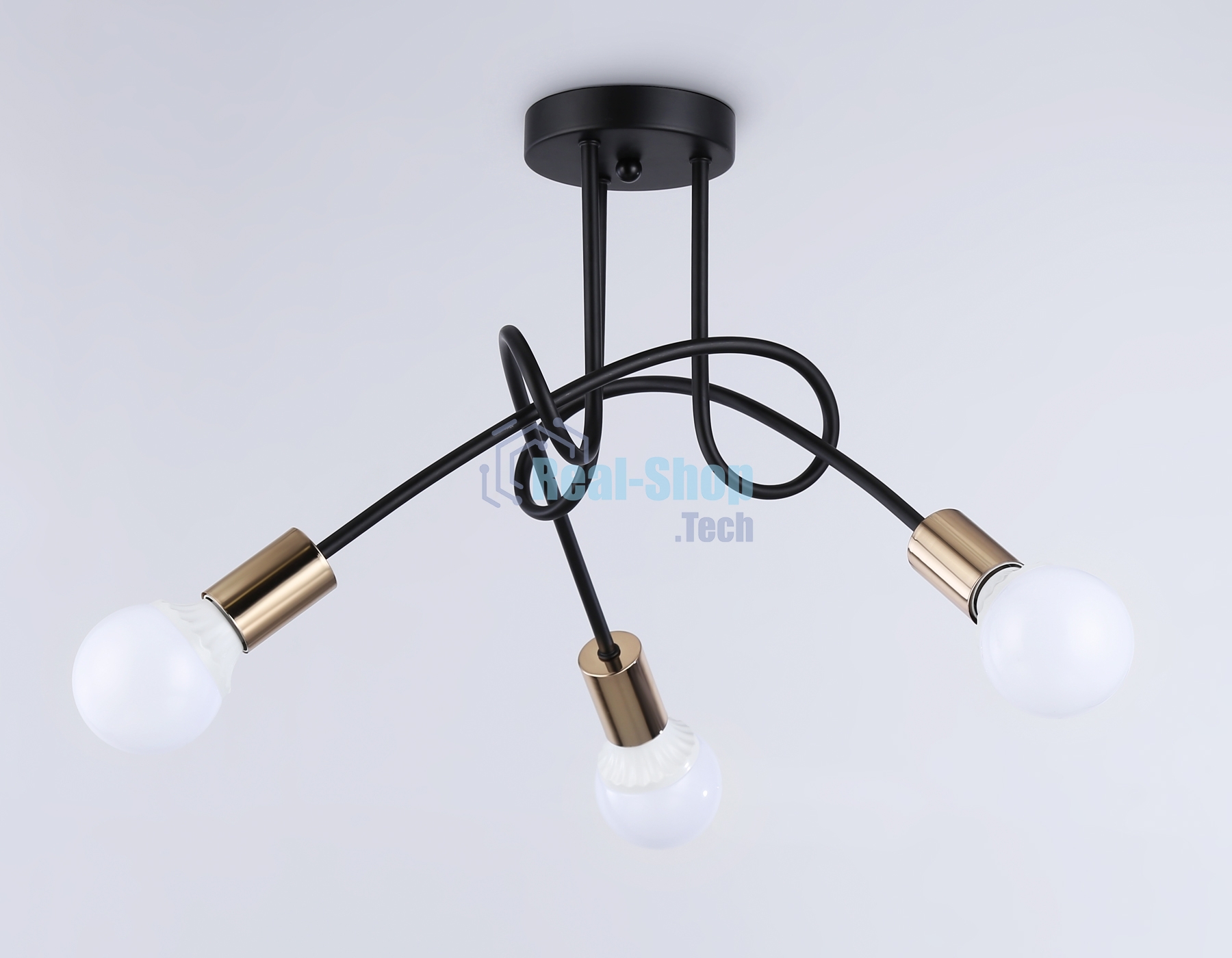 Светильник Ambrella light TR80415/3 BK/GD черный/золото E27/3 max 60W D670*370