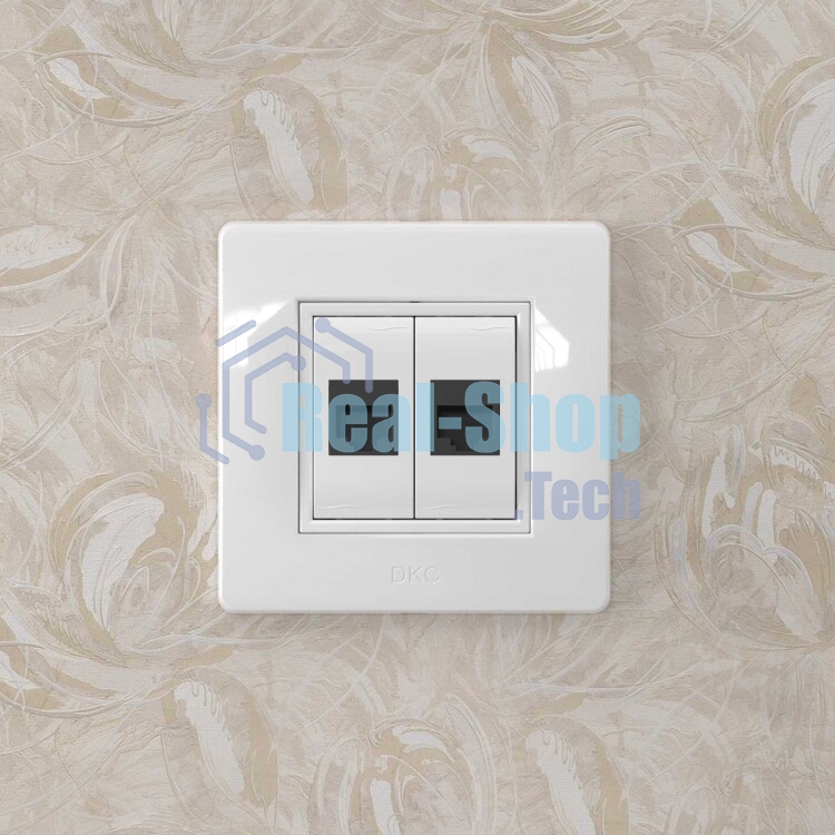 Компьютерная розетка RJ-45 кат.5Е (разъем PcNet), белая, 1мод. ДКС 76654B