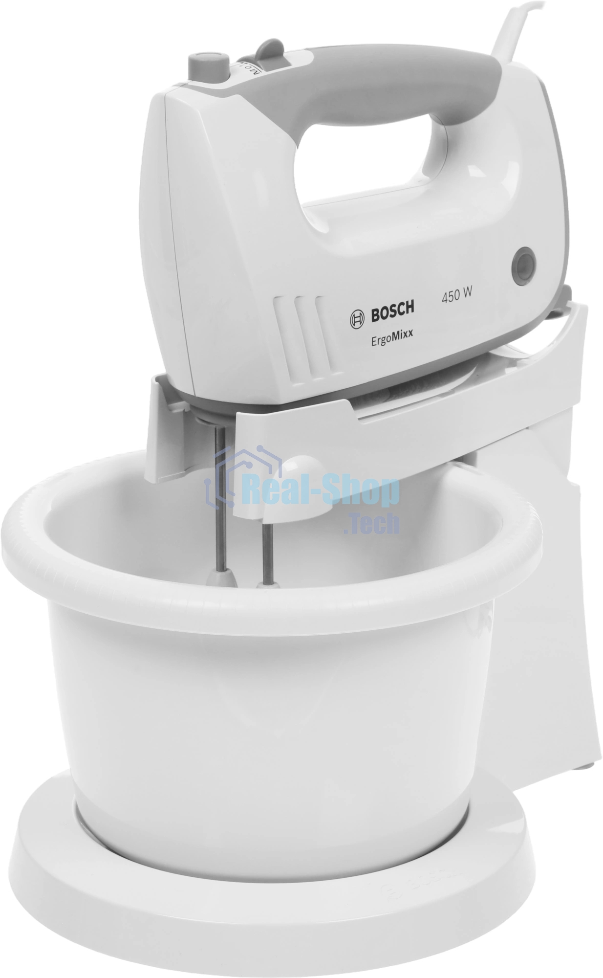 Миксер Bosch MFQ36460S белый/серый, ручной, 450 Вт, 5 скоростей