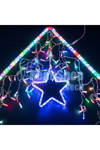 Гирлянда Neon-night Айсикл (бахрома) светодиодный, 4,8 х 0,6 м, прозрачный провод, 230 В, диоды RGB, 176 LED